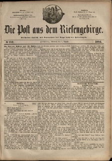 Die Post aus dem Riesengebirge, 1884, nr 182
