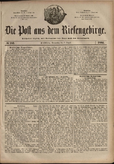 Die Post aus dem Riesengebirge, 1884, nr 183
