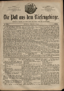 Die Post aus dem Riesengebirge, 1884, nr 184