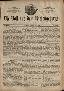 Die Post aus dem Riesengebirge, 1884, nr 185