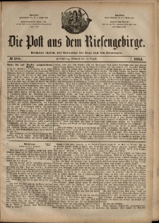 Die Post aus dem Riesengebirge, 1884, nr 188