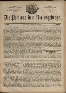 Die Post aus dem Riesengebirge, 1884, nr 189