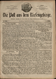 Die Post aus dem Riesengebirge, 1884, nr 191