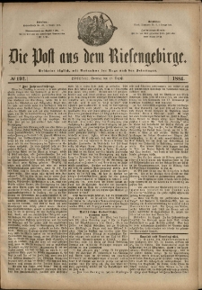 Die Post aus dem Riesengebirge, 1884, nr 192