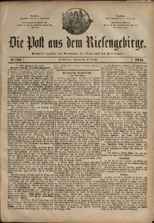 Die Post aus dem Riesengebirge, 1884, nr 196