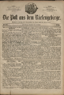 Die Post aus dem Riesengebirge, 1884, nr 197