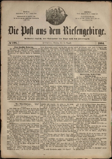 Die Post aus dem Riesengebirge, 1884, nr 198