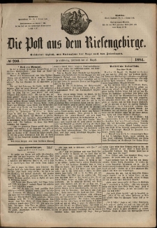 Die Post aus dem Riesengebirge, 1884, nr 200