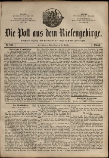 Die Post aus dem Riesengebirge, 1884, nr 201