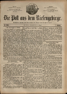 Die Post aus dem Riesengebirge, 1884, nr 203