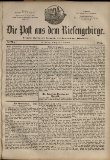Die Post aus dem Riesengebirge, 1884, nr 208