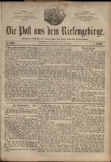 Die Post aus dem Riesengebirge, 1884, nr 209