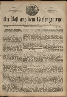 Die Post aus dem Riesengebirge, 1884, nr 210