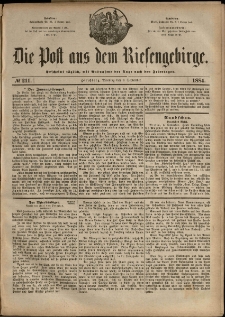 Die Post aus dem Riesengebirge, 1884, nr 211