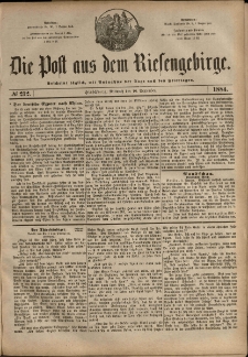 Die Post aus dem Riesengebirge, 1884, nr 212