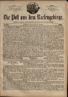 Die Post aus dem Riesengebirge, 1884, nr 215