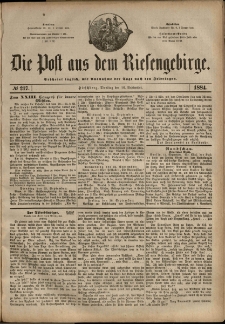 Die Post aus dem Riesengebirge, 1884, nr 217