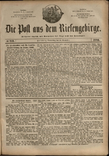 Die Post aus dem Riesengebirge, 1884, nr 219