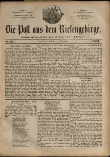 Die Post aus dem Riesengebirge, 1884, nr 220