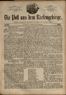 Die Post aus dem Riesengebirge, 1884, nr 221