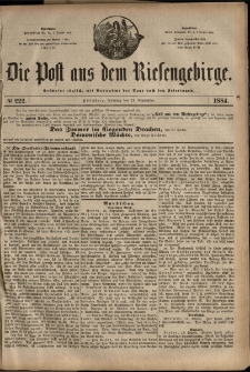 Die Post aus dem Riesengebirge, 1884, nr 222