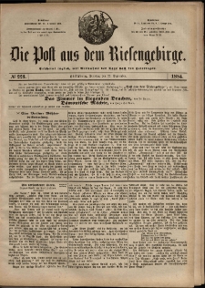 Die Post aus dem Riesengebirge, 1884, nr 223