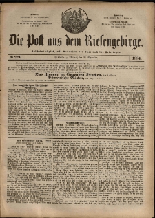 Die Post aus dem Riesengebirge, 1884, nr 224