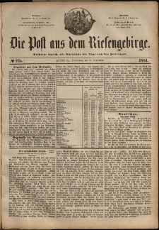 Die Post aus dem Riesengebirge, 1884, nr 225