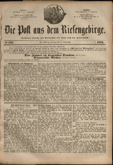 Die Post aus dem Riesengebirge, 1884, nr 226