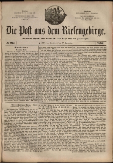 Die Post aus dem Riesengebirge, 1884, nr 227