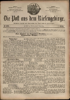 Die Post aus dem Riesengebirge, 1884, nr 229