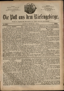Die Post aus dem Riesengebirge, 1884, nr 230