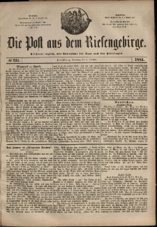 Die Post aus dem Riesengebirge, 1884, nr 234