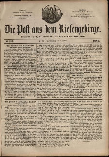 Die Post aus dem Riesengebirge, 1884, nr 235