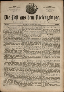 Die Post aus dem Riesengebirge, 1884, nr 237