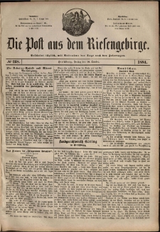 Die Post aus dem Riesengebirge, 1884, nr 238
