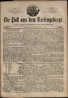 Die Post aus dem Riesengebirge, 1884, nr 240