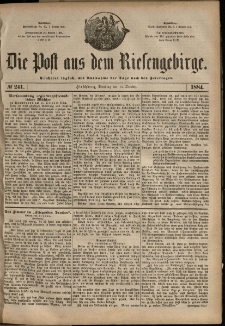 Die Post aus dem Riesengebirge, 1884, nr 241