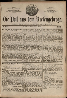 Die Post aus dem Riesengebirge, 1884, nr 242