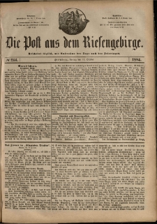 Die Post aus dem Riesengebirge, 1884, nr 244