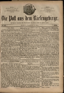 Die Post aus dem Riesengebirge, 1884, nr 245