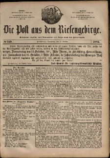 Die Post aus dem Riesengebirge, 1884, nr 249
