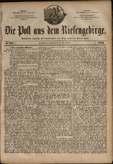 Die Post aus dem Riesengebirge, 1884, nr 251