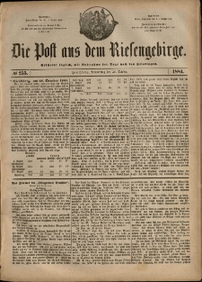Die Post aus dem Riesengebirge, 1884, nr 255