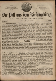 Die Post aus dem Riesengebirge, 1884, nr 256