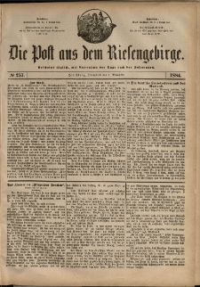 Die Post aus dem Riesengebirge, 1884, nr 257