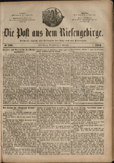 Die Post aus dem Riesengebirge, 1884, nr 260