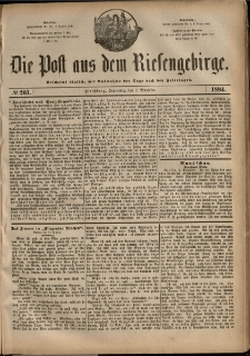 Die Post aus dem Riesengebirge, 1884, nr 261