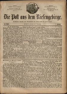 Die Post aus dem Riesengebirge, 1884, nr 262