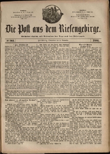 Die Post aus dem Riesengebirge, 1884, nr 263